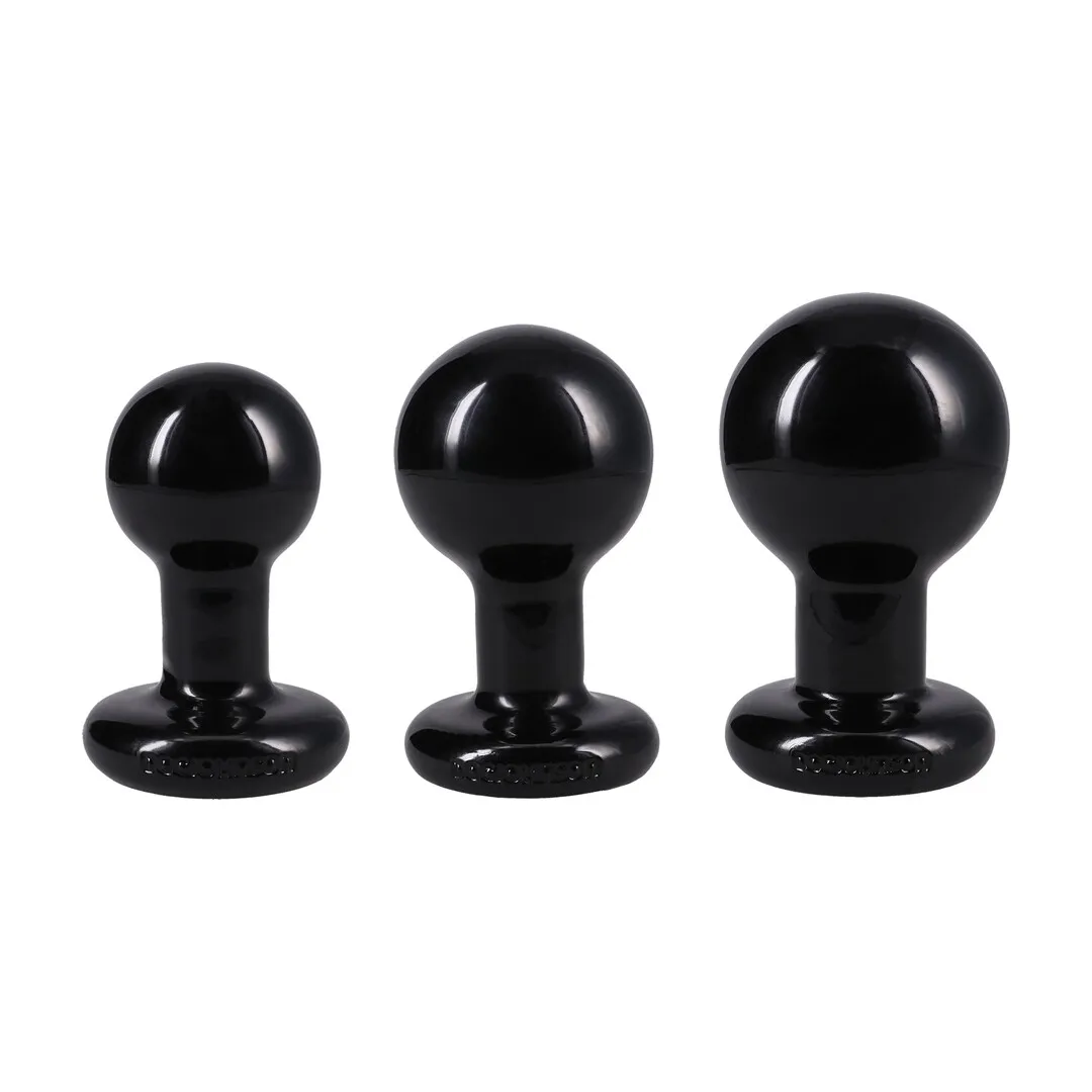 The Classic - Round Butt Plug - 3 Piece Set - Black
