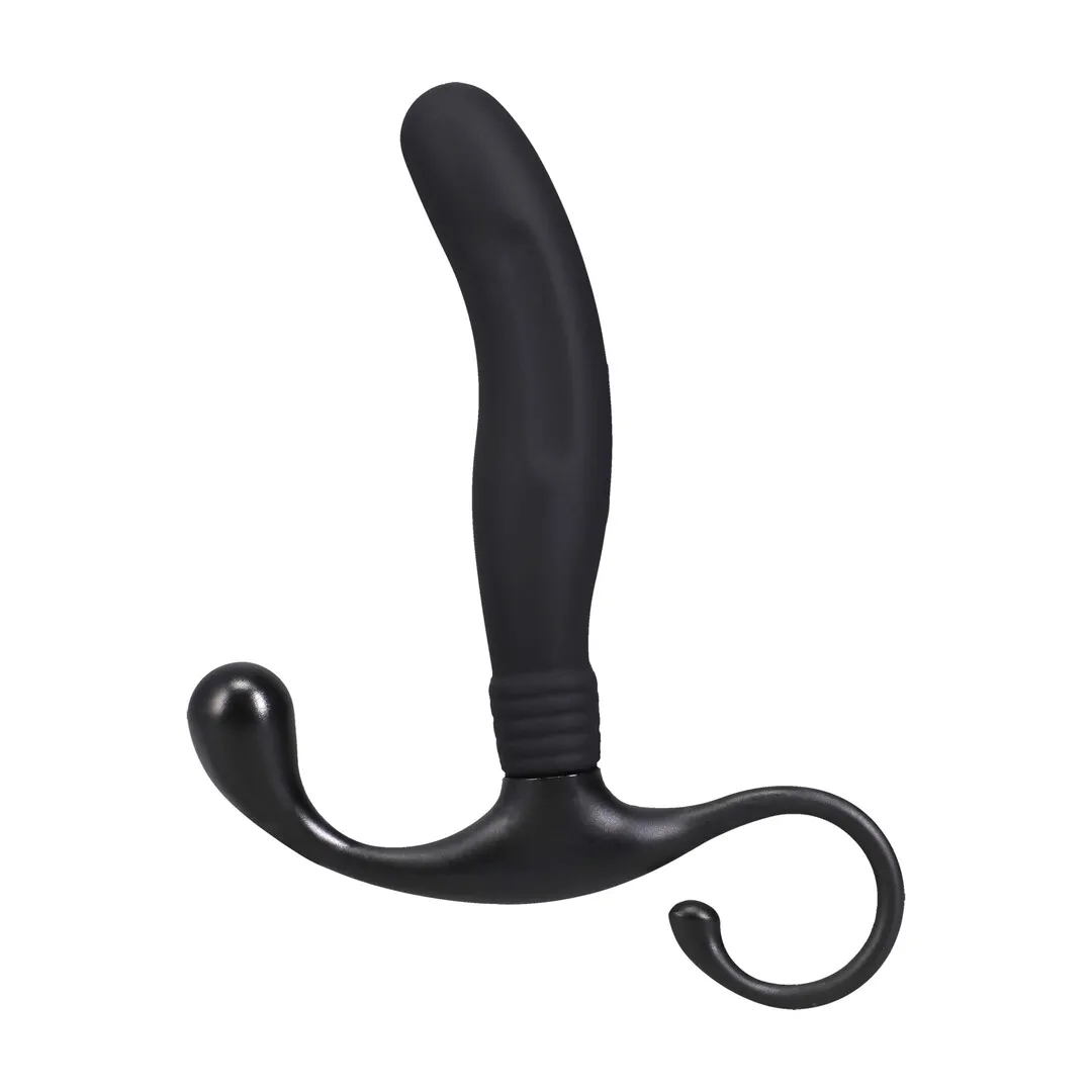 Smooth Silicone Prostate Massager - Black
