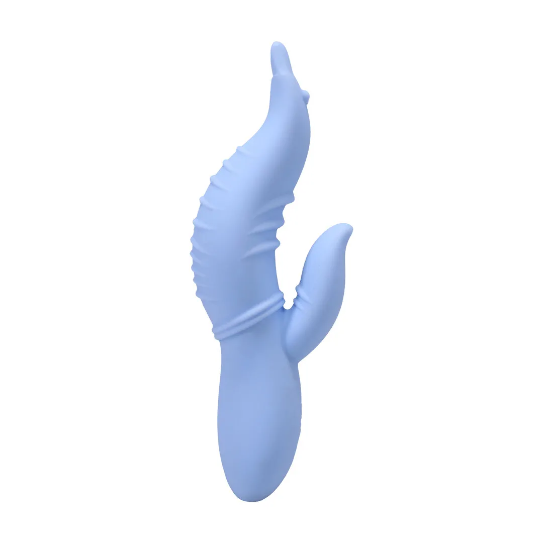 Into The C - Seahorse Siren - Warming Waved Rabbit Vibrator - Maui Blue