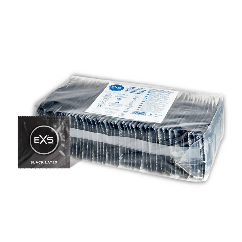EXS Zwarte Latex Condoms - Condoms - 100 Stuks