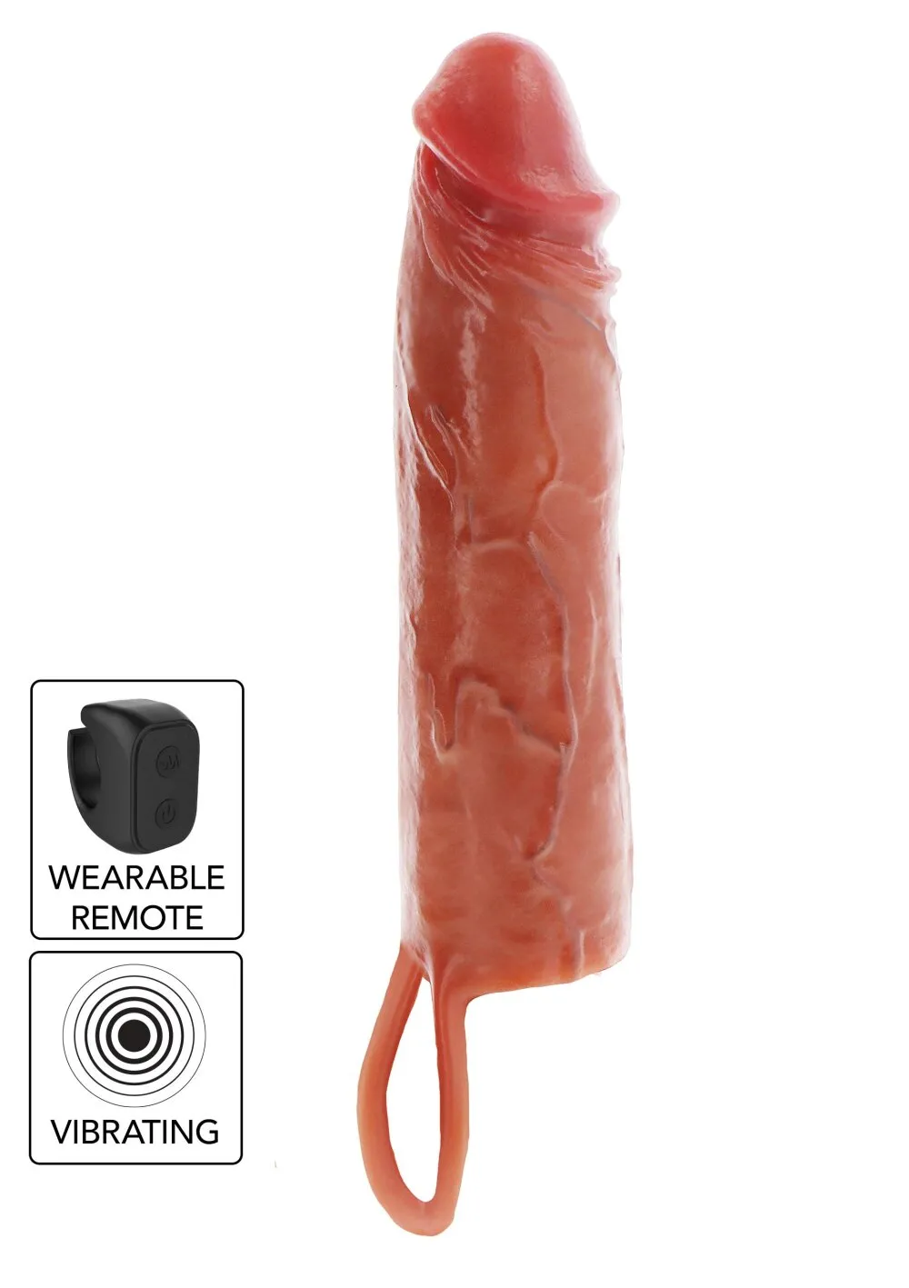 Hydrated Skin Penis Silicone Sleeve Vibrating 20 cm