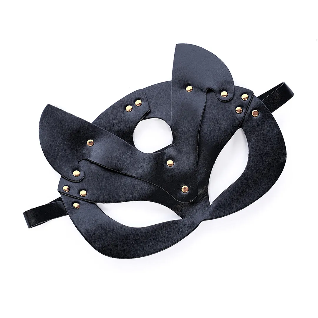 Synthetisch Leren Oogmasker - Één Maat - Zwart