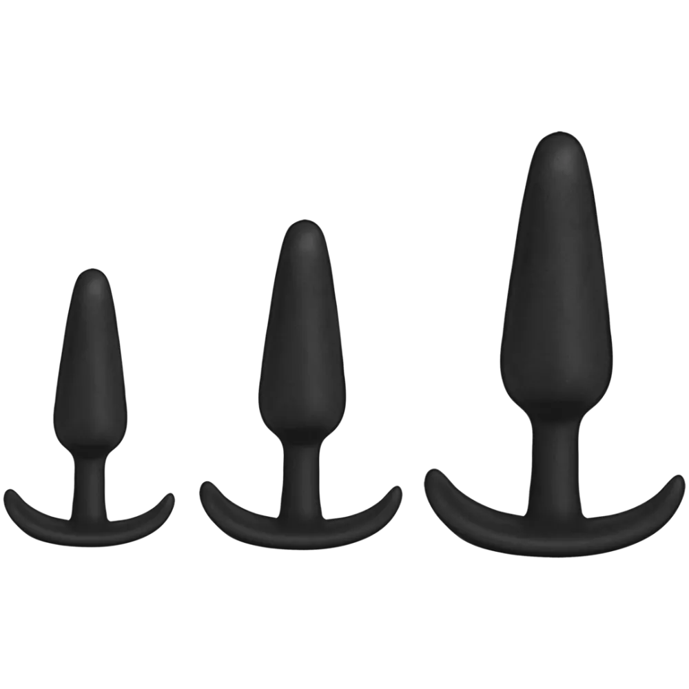 Tush Trainer - 3 Delige Siliconen Set - Zwart