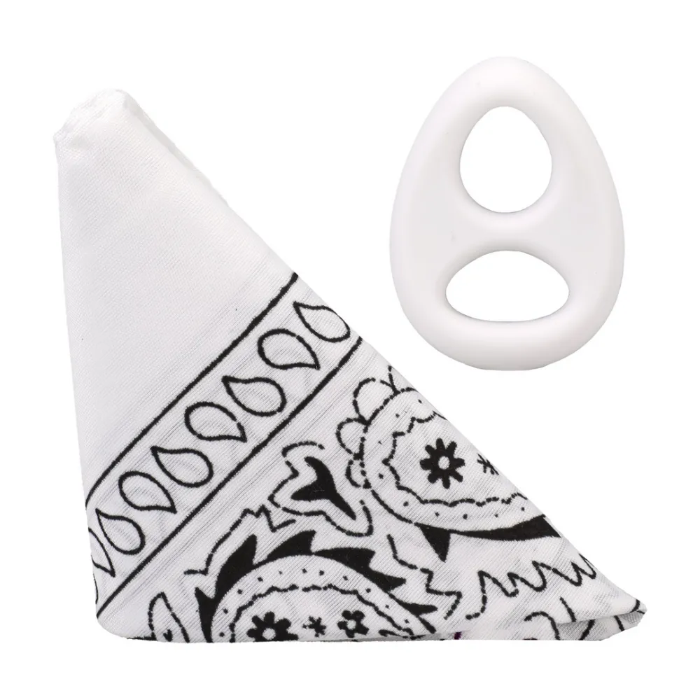 The Code - Siliconen Cockring met Bandana - Wit