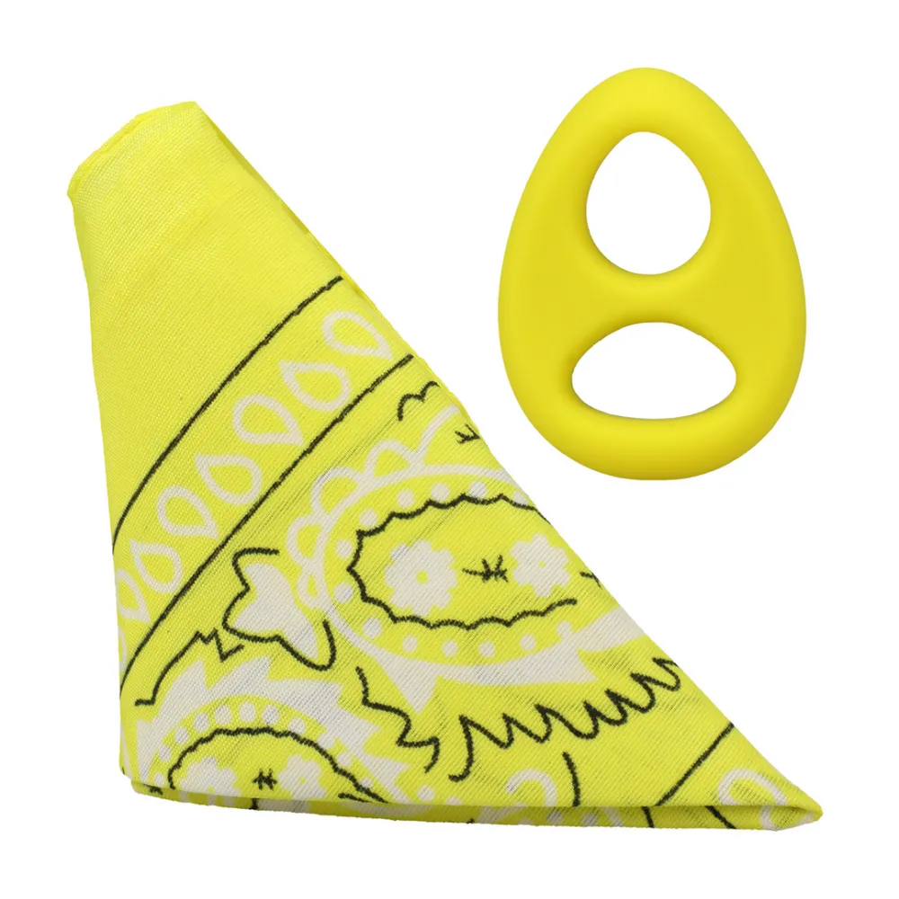 The Code - Siliconen Cockring met Bandana - Geel