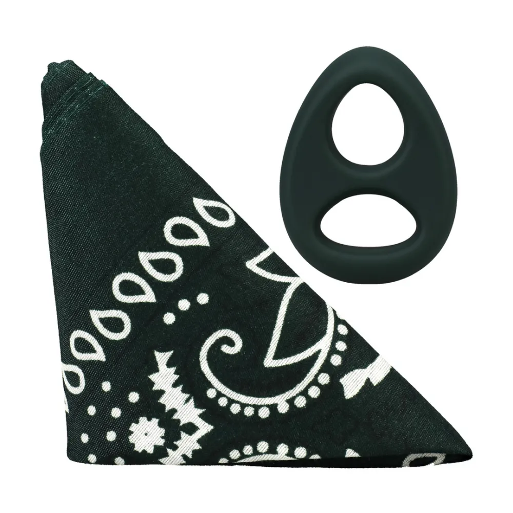 The Code - Siliconen Cockring met Bandana - Hunter Green