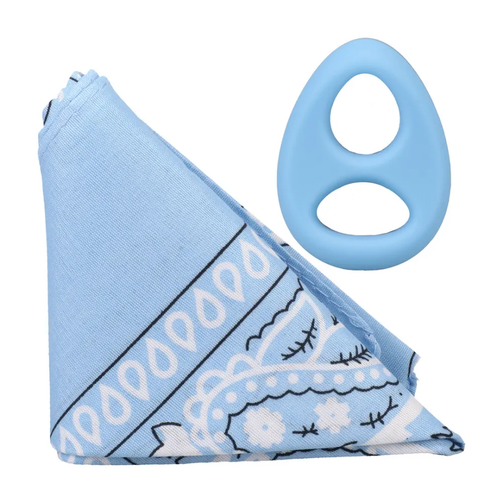 The Code - Siliconen Cockring met Bandana - Lichtblauw