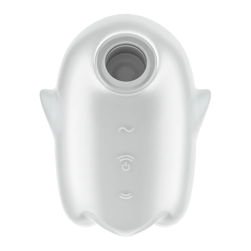 Glowing Ghost - Glow in the Dark - Dubbele Air Pulse Vibrator - Wit