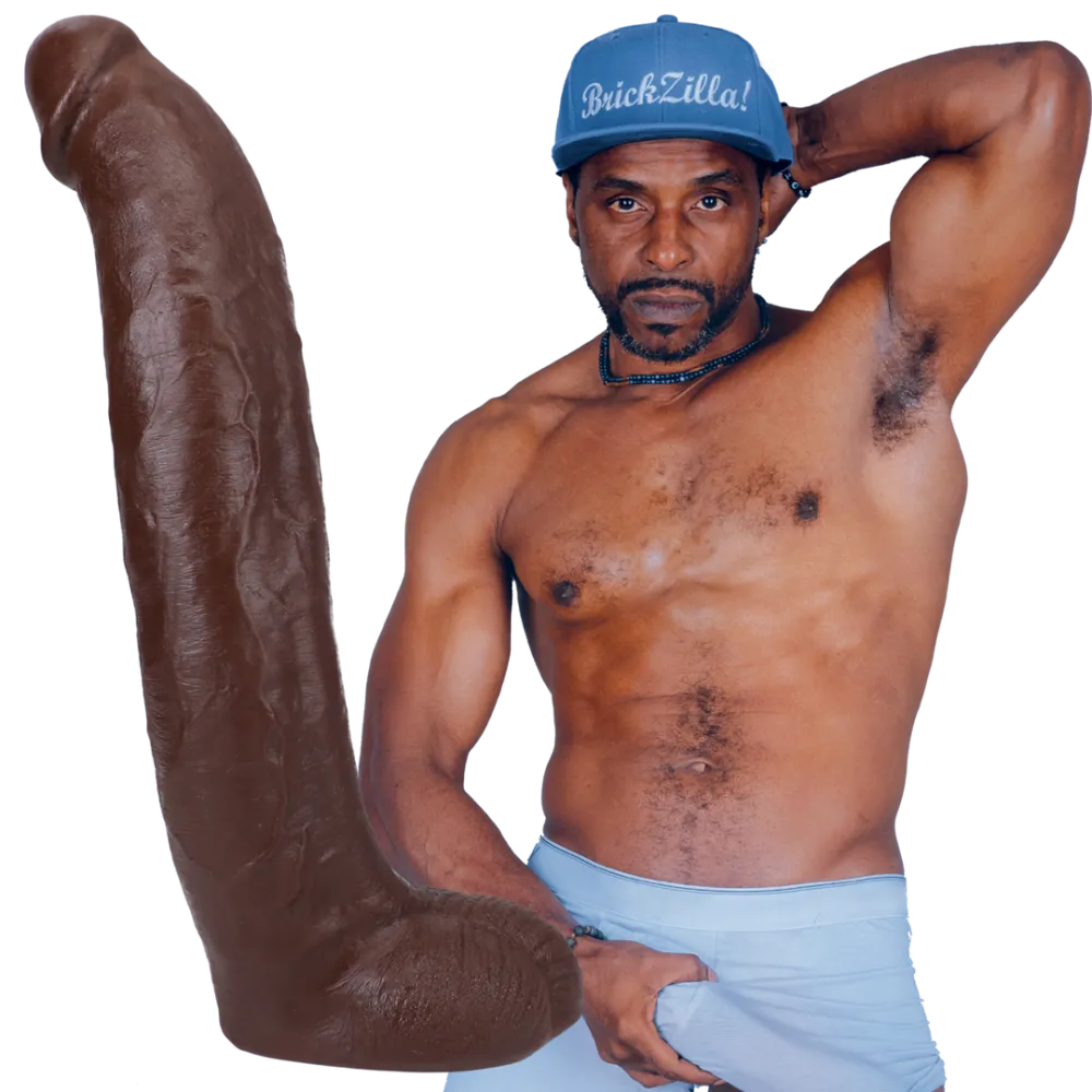 Brickzilla - Realistische ULTRASKYN Dildo - 13 / 33 cm - Chocolade