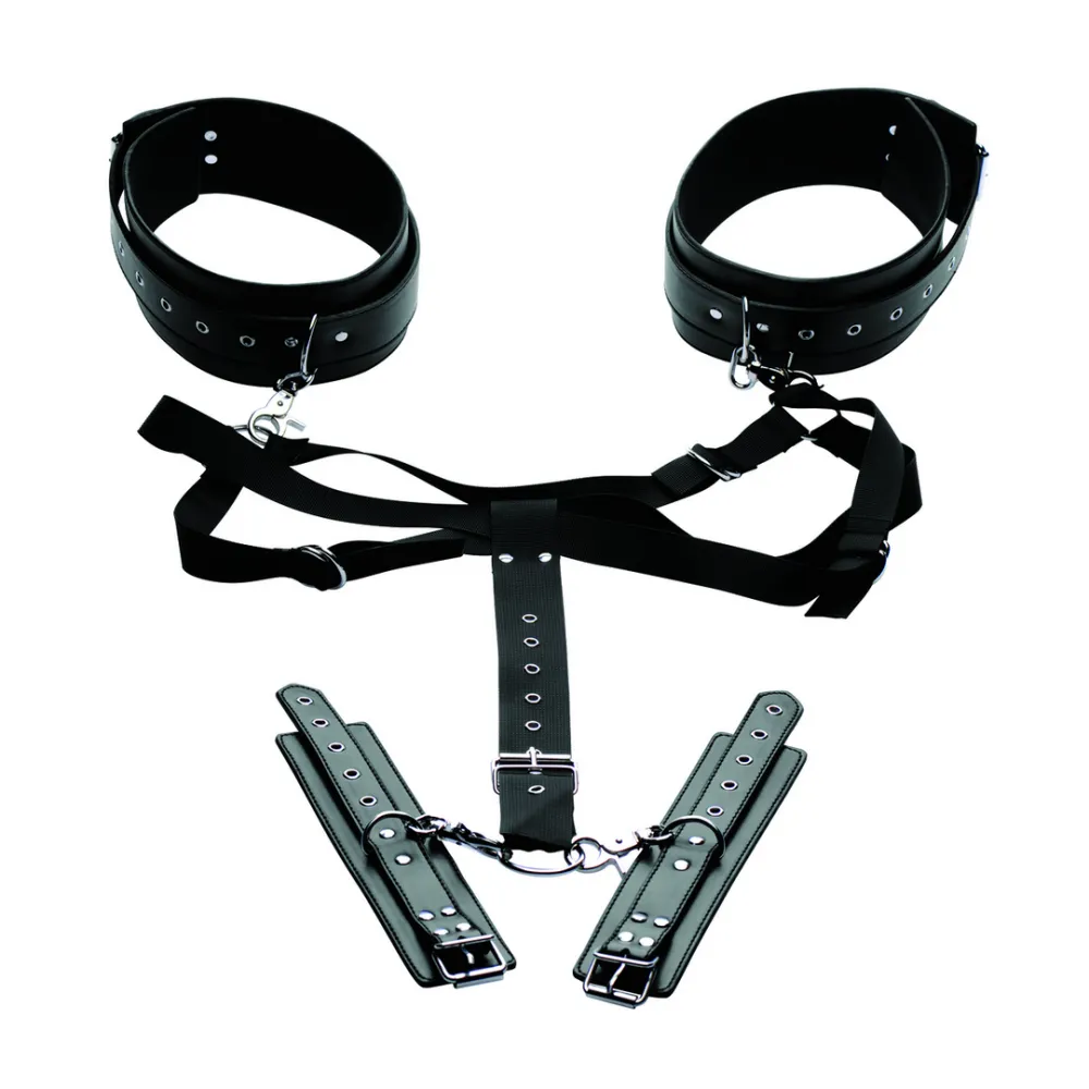 Eenvoudige Toegang Thigh Harness met Wrist Cuffs