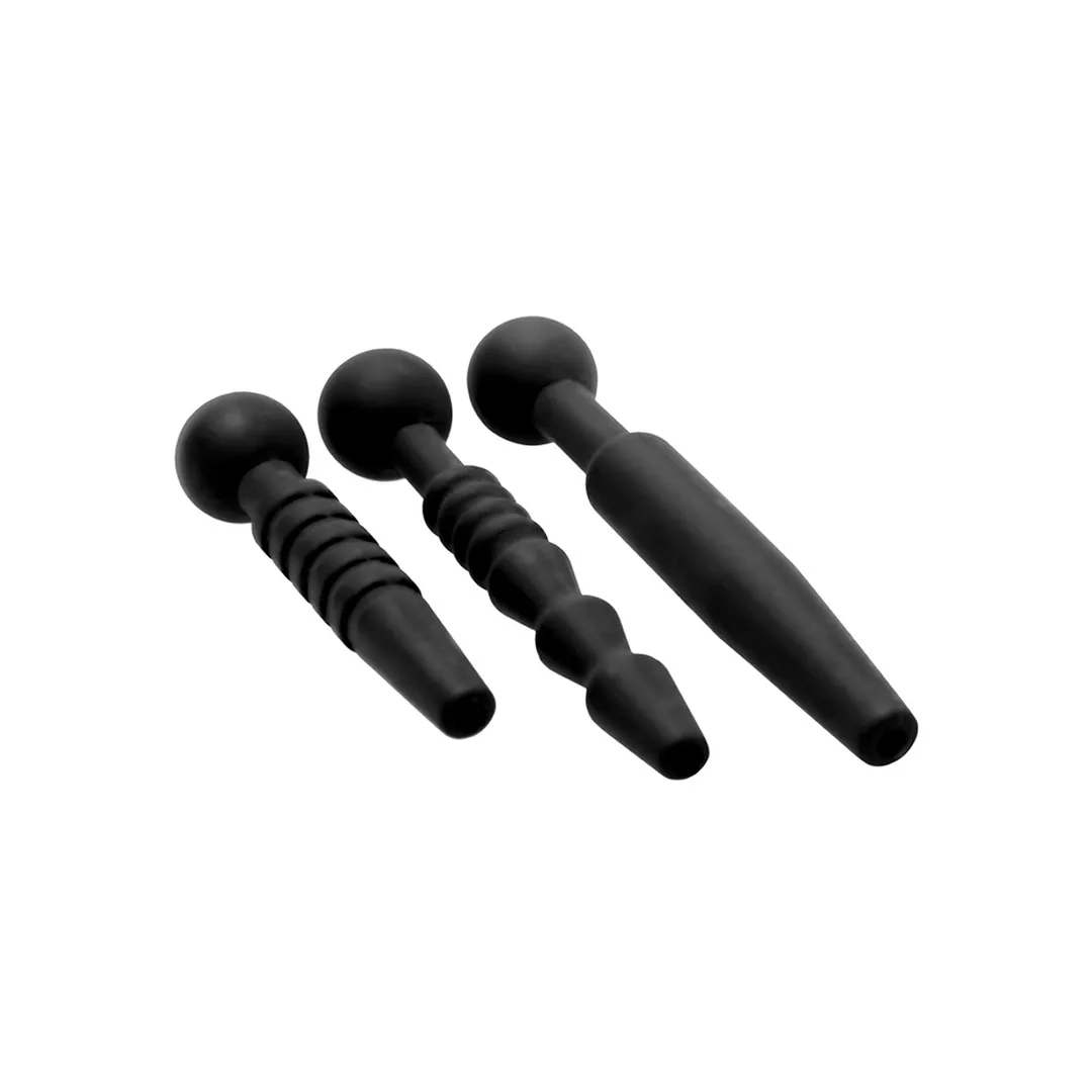 Donkere Stangen - 3 Delige Silicone Penis Plug Set