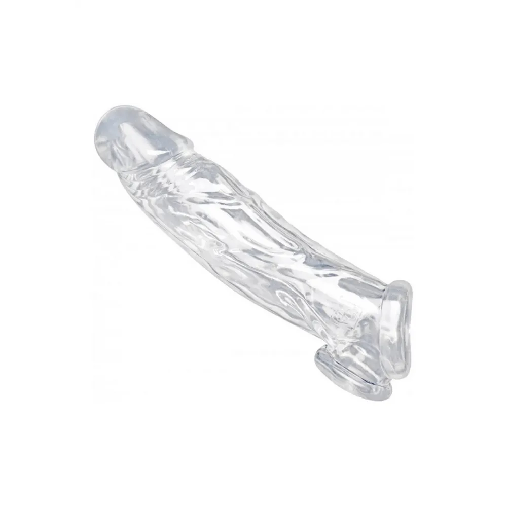 Realistische Heldere Penis Sleeve en Ball Stretcher