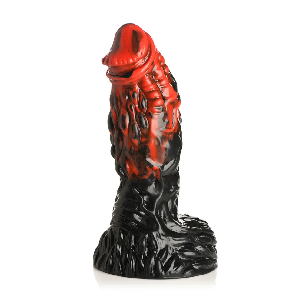 Vulcan - Siliconen Dildo - Zwart/Rood