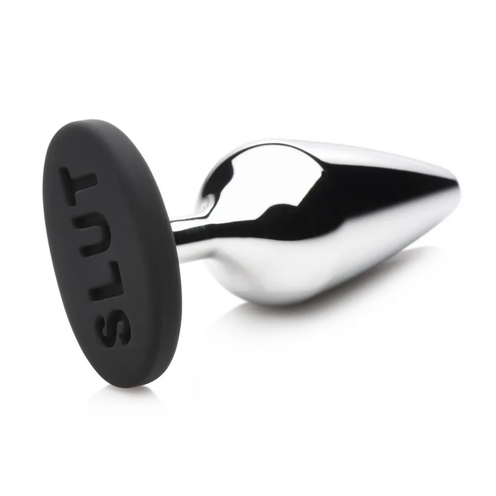 Butt Slut - Metalen en Siliconen Anale Plug - Zilver