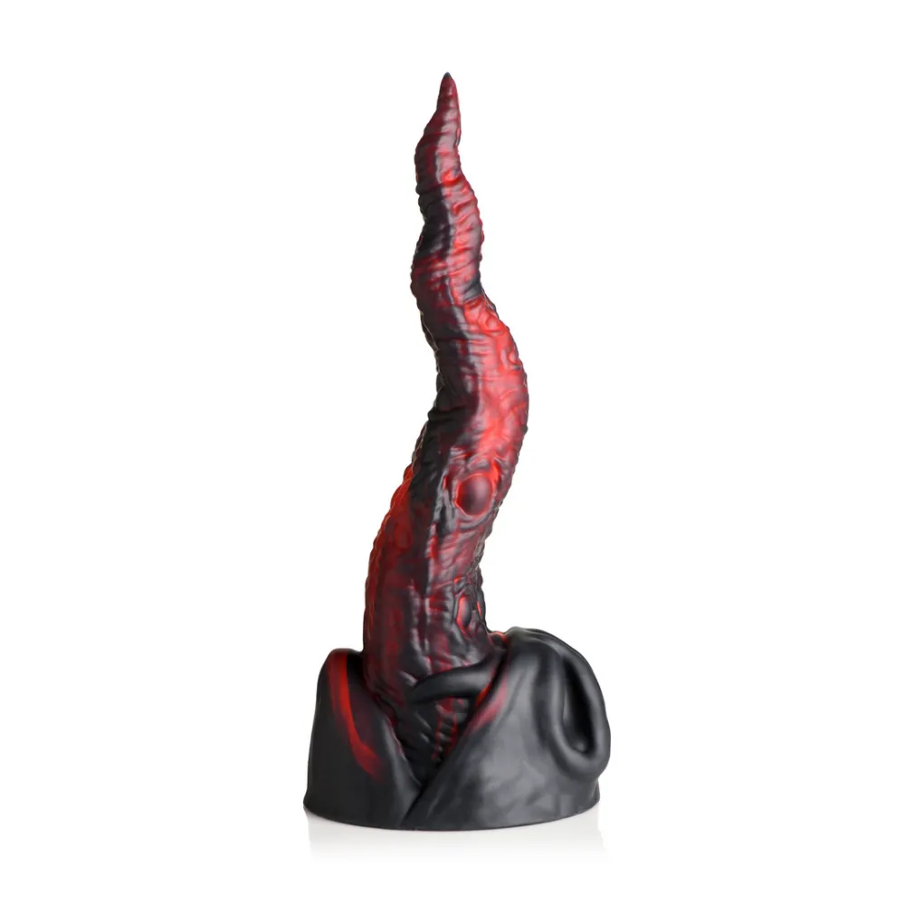 Dragon Tongue - Siliconen Dildo - Rood/Zwart