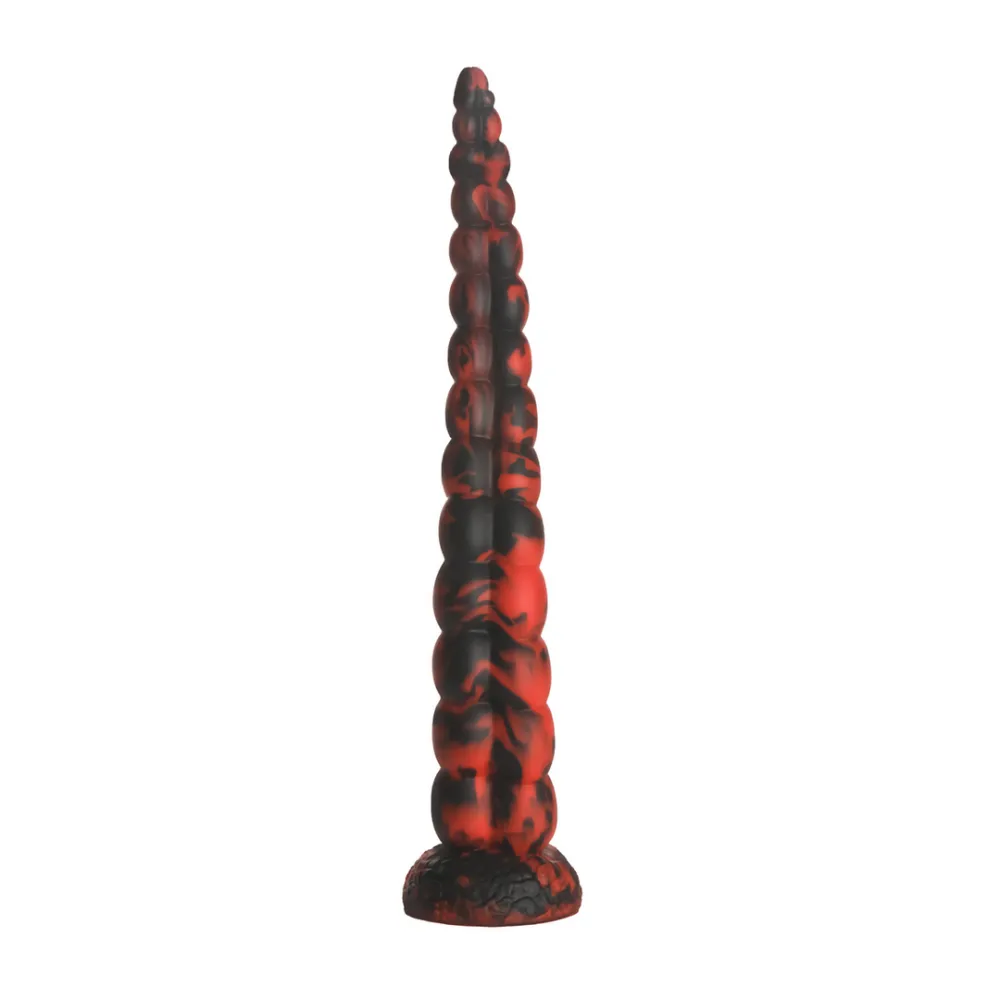 Stinger - Siliconen Dildo - Rood/Zwart