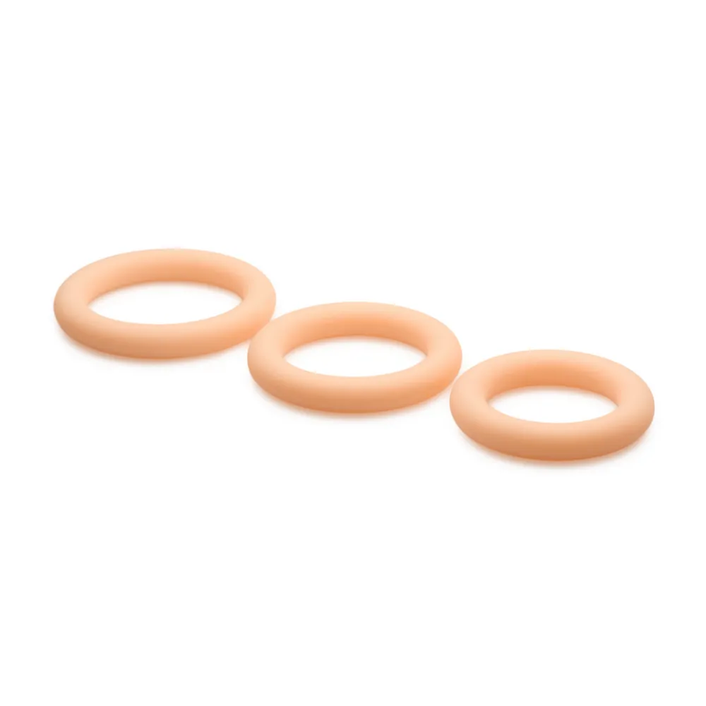 Discrete Siliconen Cockring Set - 3 Stuks - Licht
