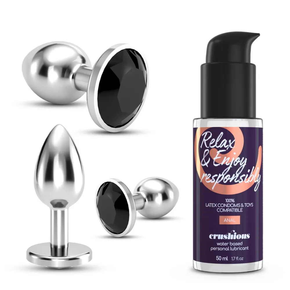 Bijou - Anal Wet Train Trio - 3 Jewel Plugs - Zwart