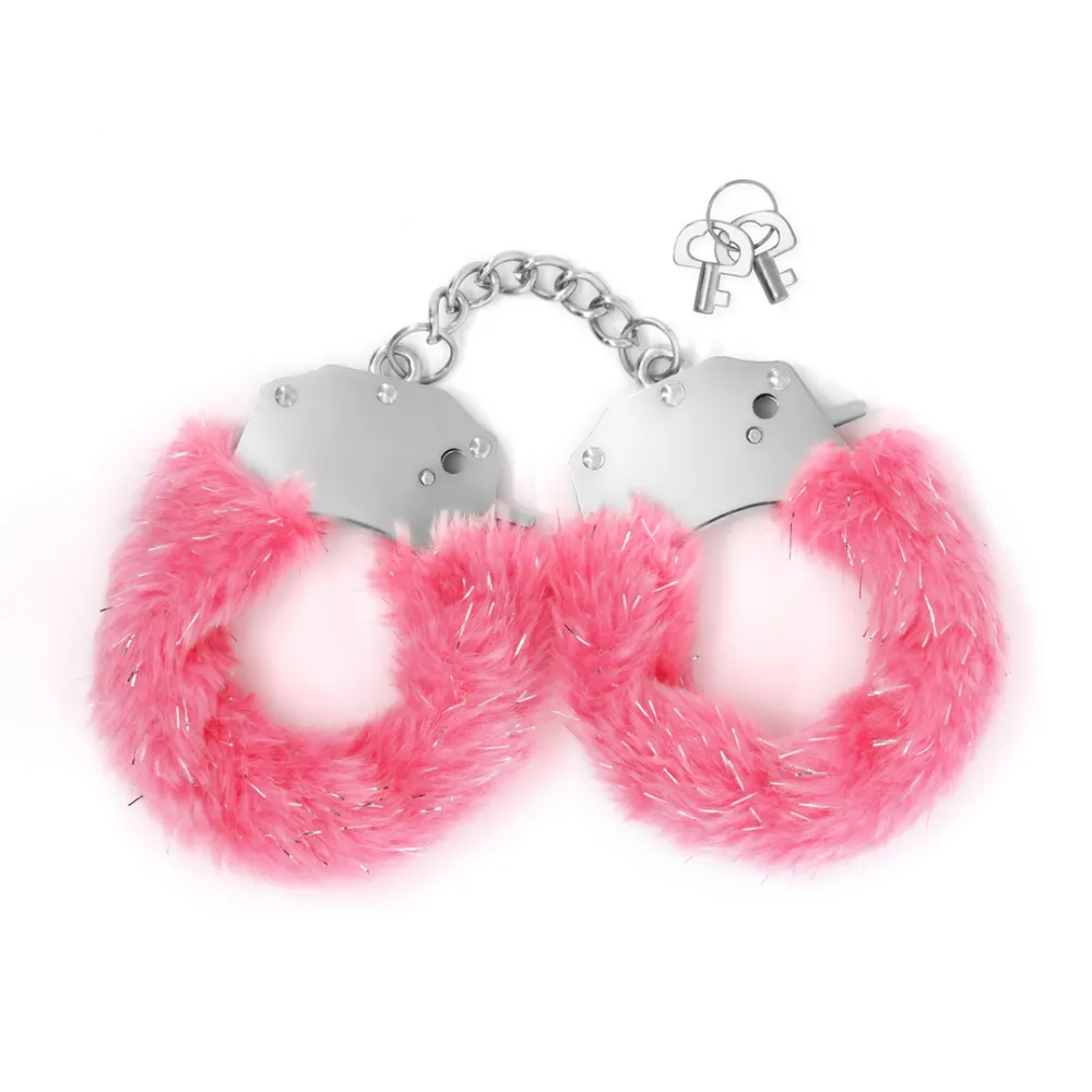 Spangle - Metalen Handboeien met Pluche - Roze