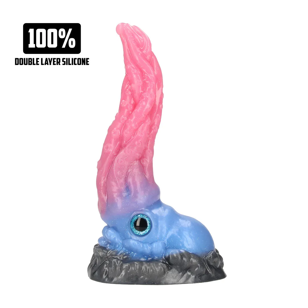 Kraken's Lick - Siliconen Dildo - Blauw/Rood