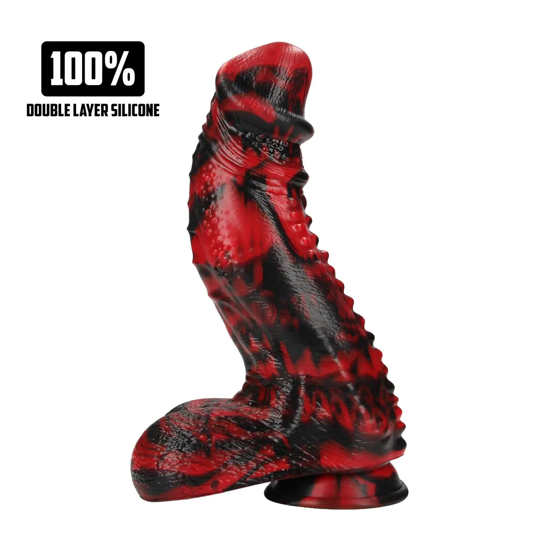 Dark Lycan Spawn - Siliconen Dildo - Rood/Zwart