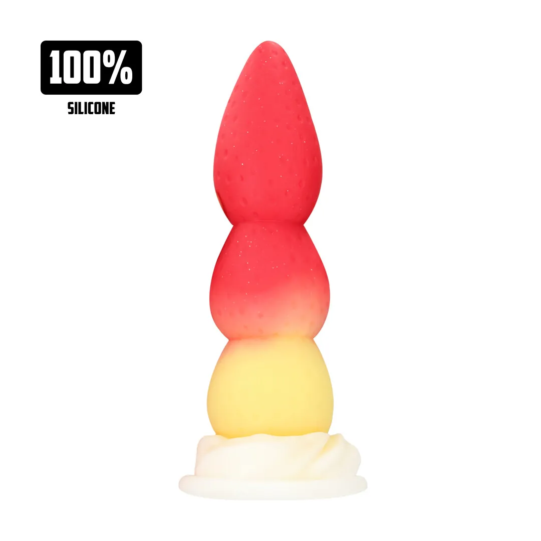 Whipped Berry - Siliconen Anale Plug - Rood/Geel