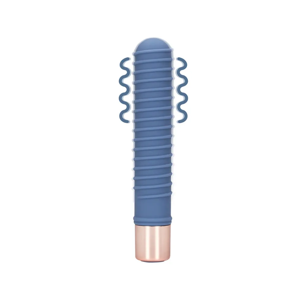 Geribbelde Mini Vibrator - Blue Horizon