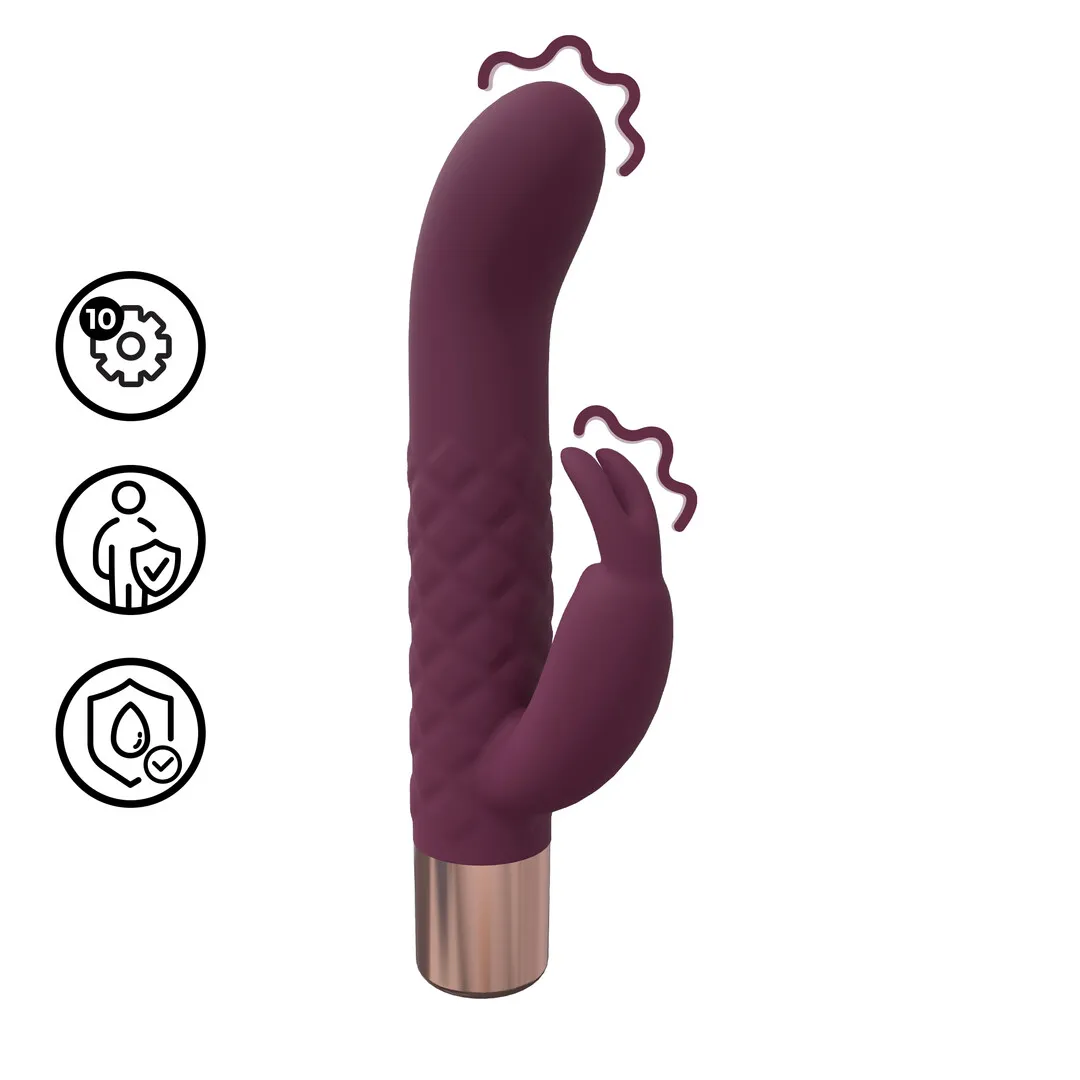 Mini Konijnen Vibrator - Bordeauxtint