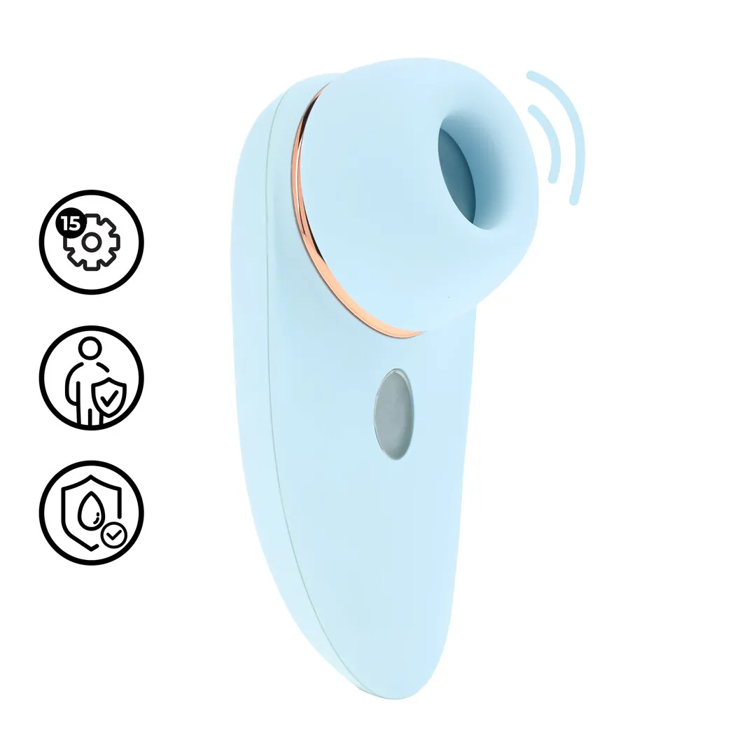 Aurie - AirTap Vibrator met Twee Hoofdaccessoires - Blauw