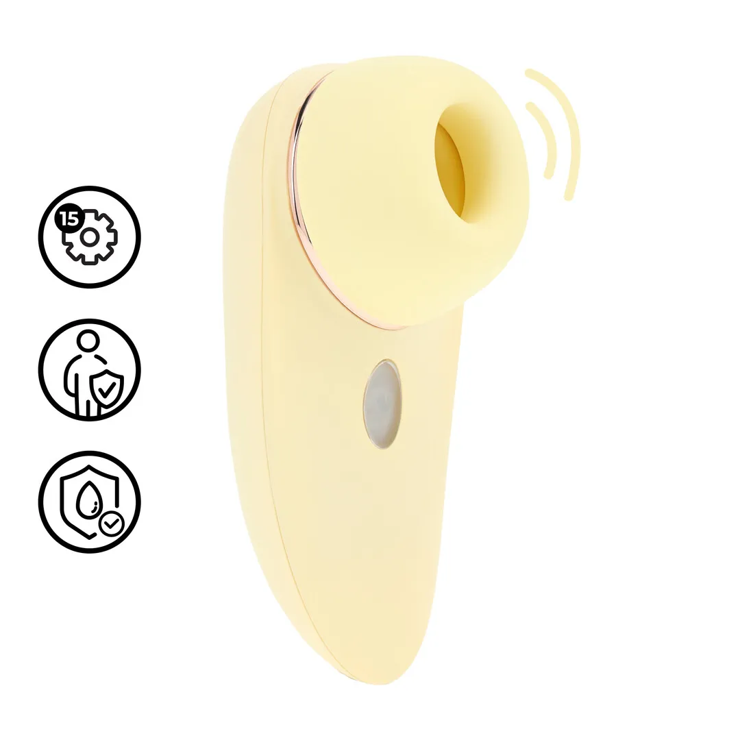 Aurie - AirTap Vibrator met Twee Hoofdaccessoires - Geel