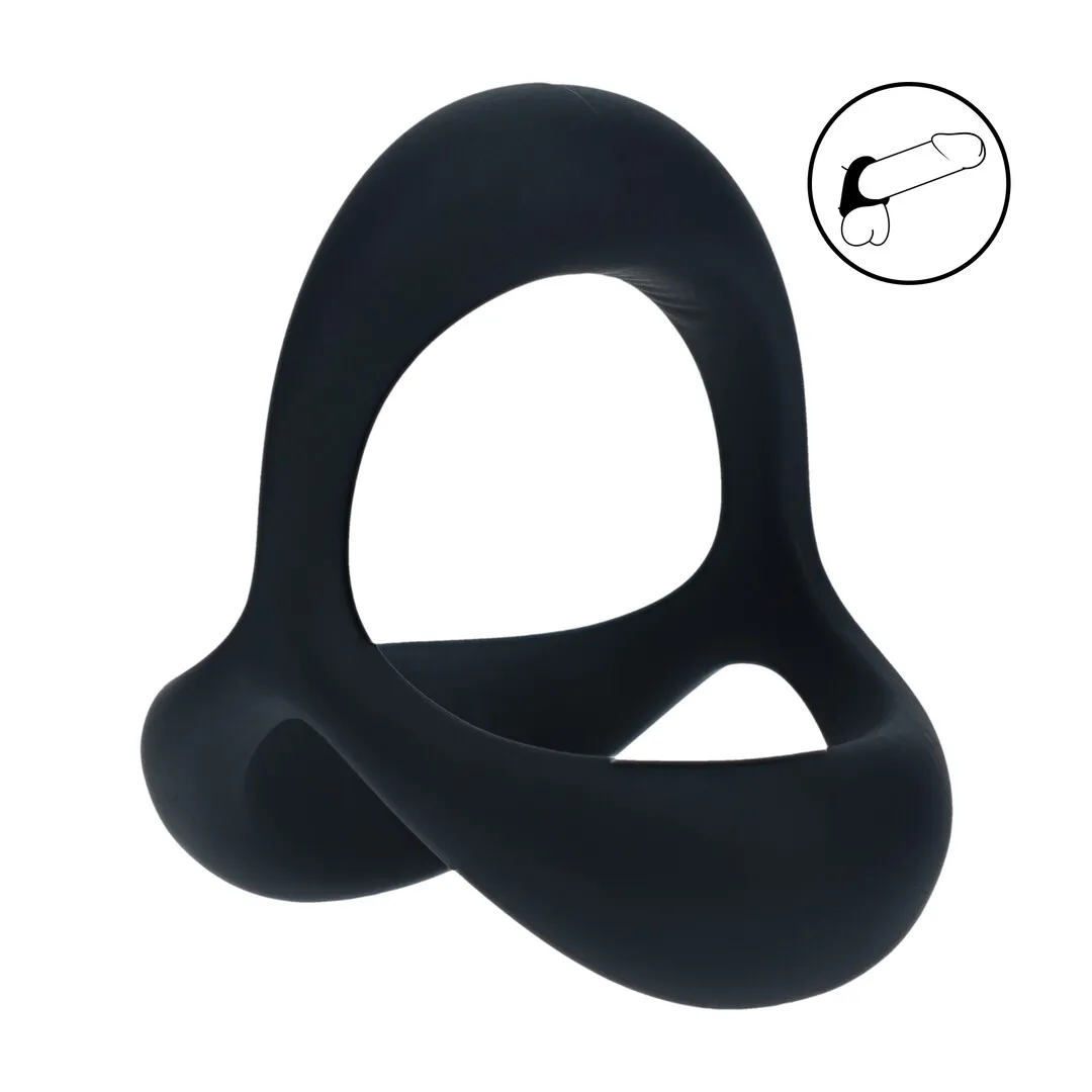 Tri O Ergo Siliconen Cockring - Zwart