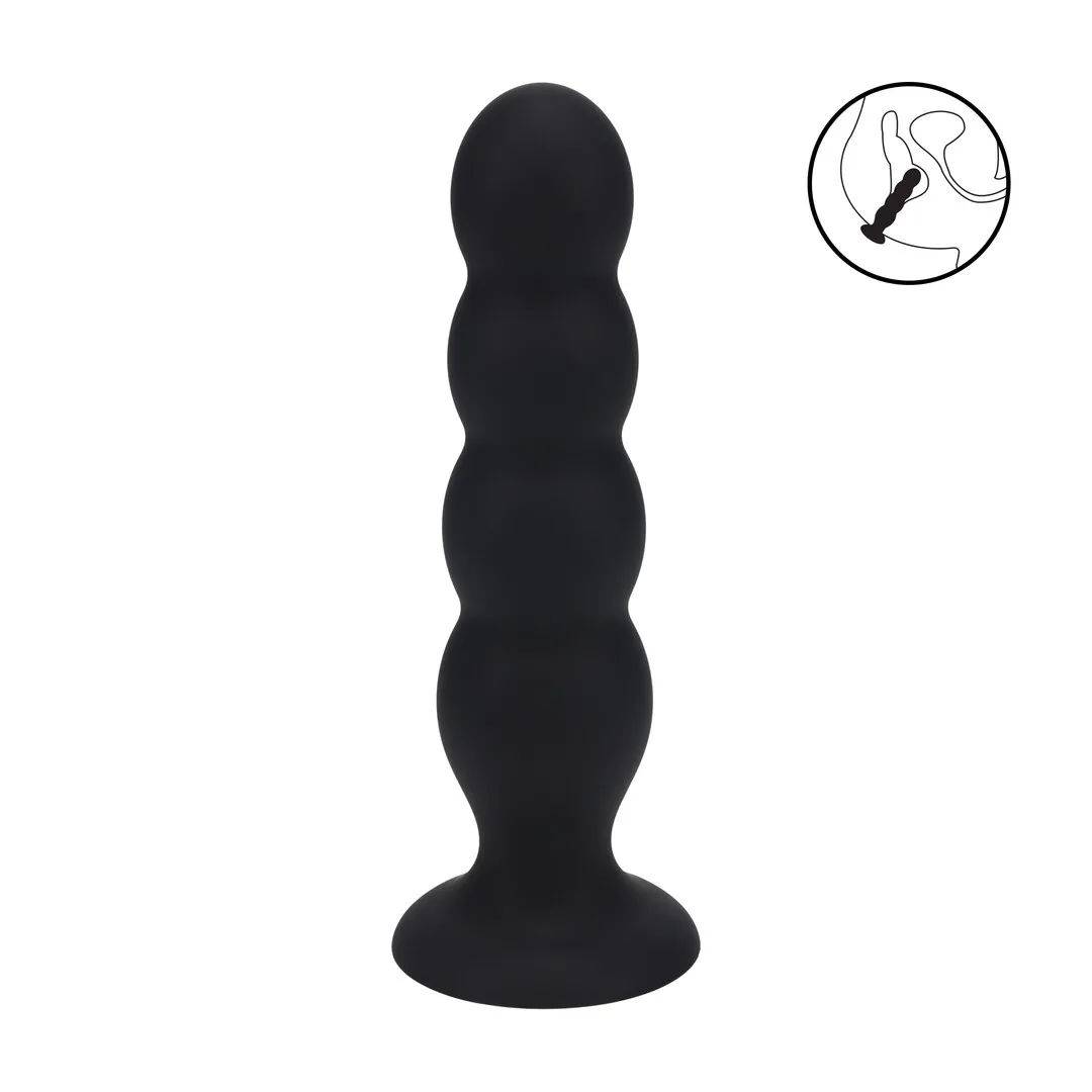 Quad Rattle Vloeibare Siliconen Anale Plug - XL - Zwart