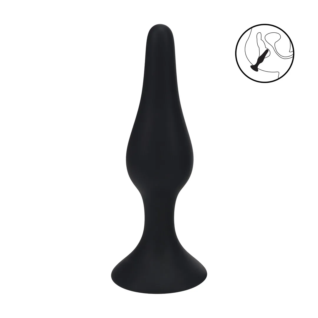 Slim Siliconen Anale Plug - XL - Zwart