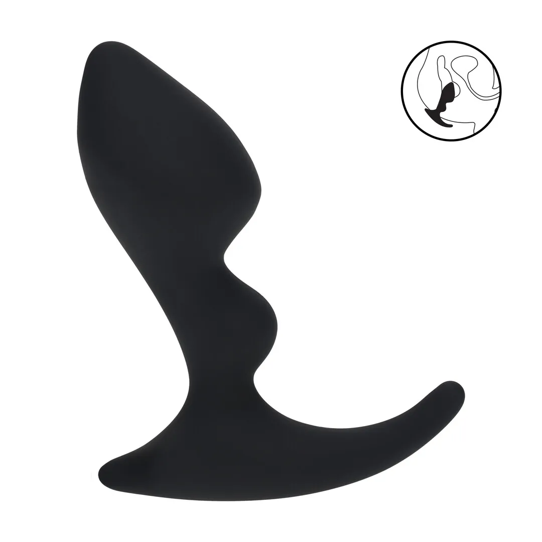 Dubbele Ripple Siliconen Prostaat Massager - Zwart