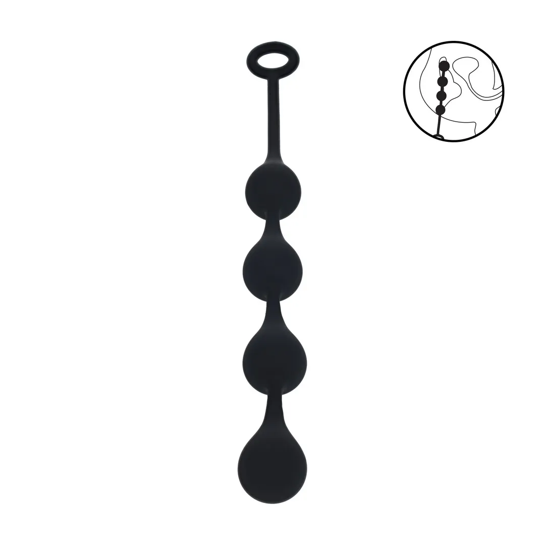 Waterdrop Siliconen Anale Ballen - M - 30mm - Zwart