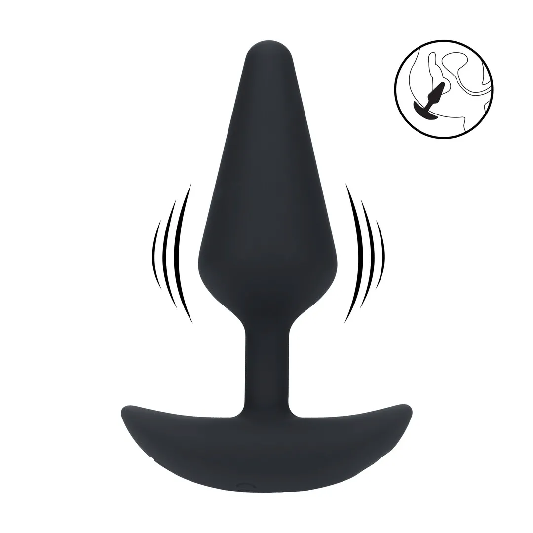 Classic Vibrerende Silicone Anale Plug - M - Zwart