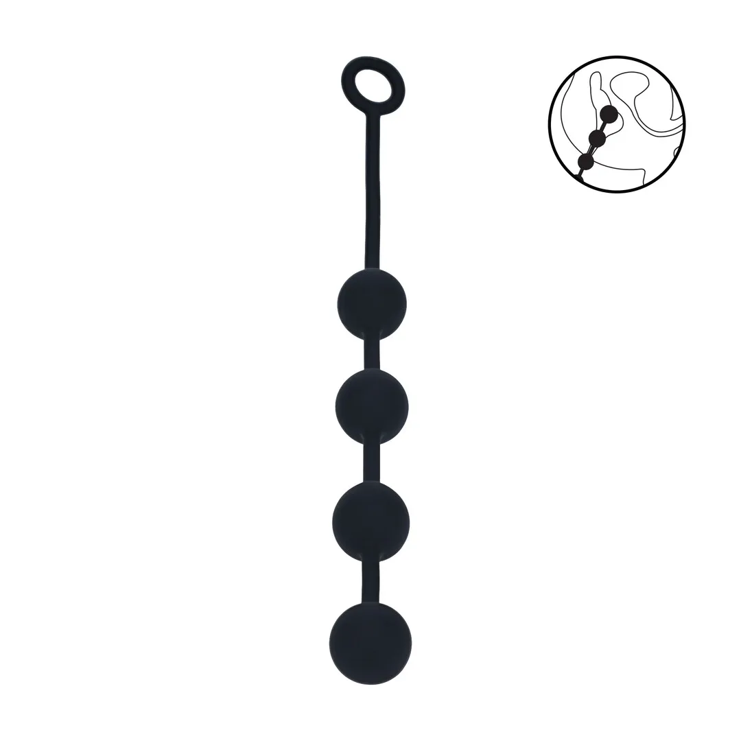 Ronde Siliconen Anale Ballen - L - 40mm - Zwart