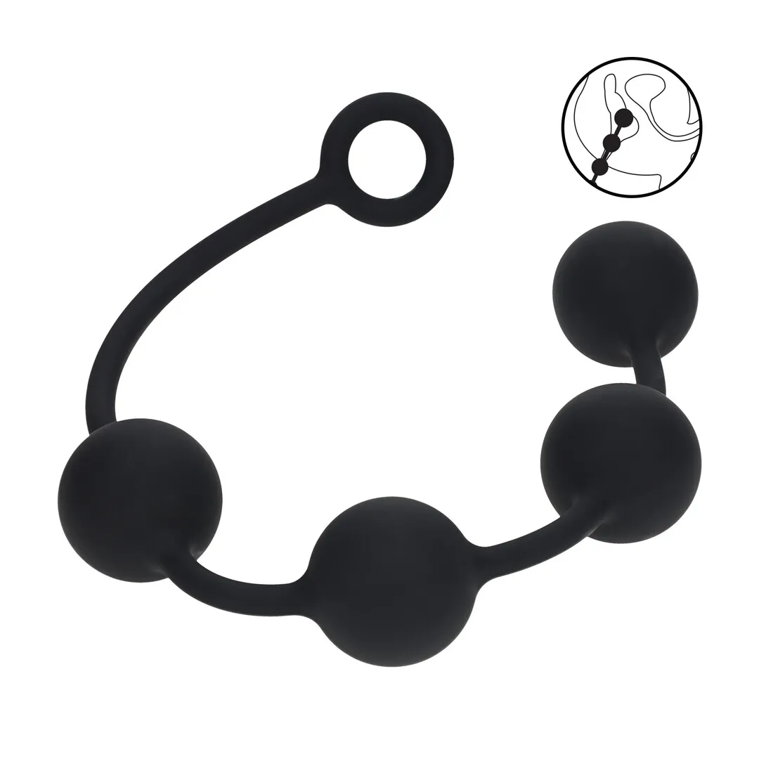 Ronde Siliconen Anale Ballen - XL - 50mm - Zwart