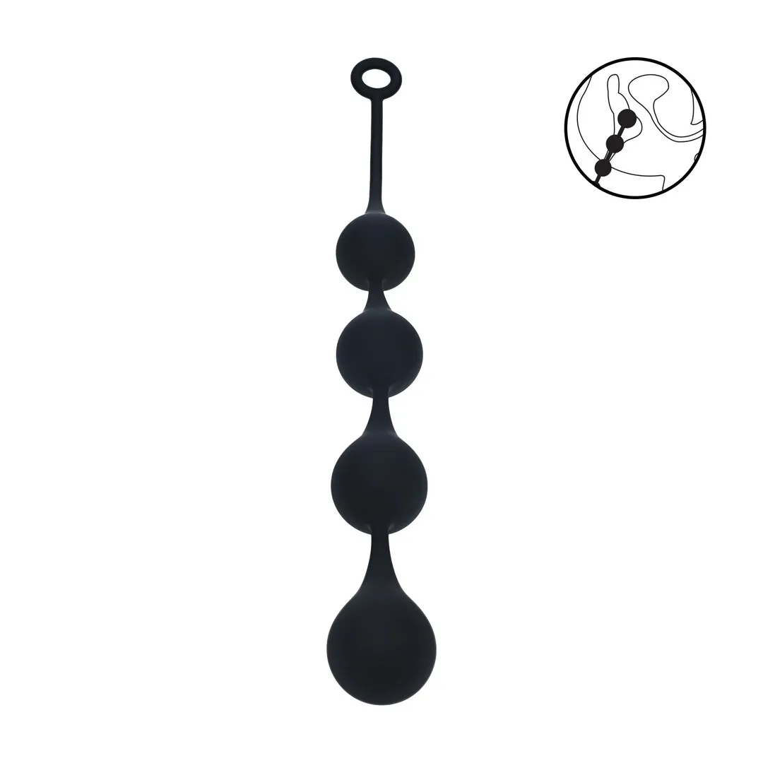 Siliconen Waterdruppel Anale Ballen - XL - 50mm - Zwart