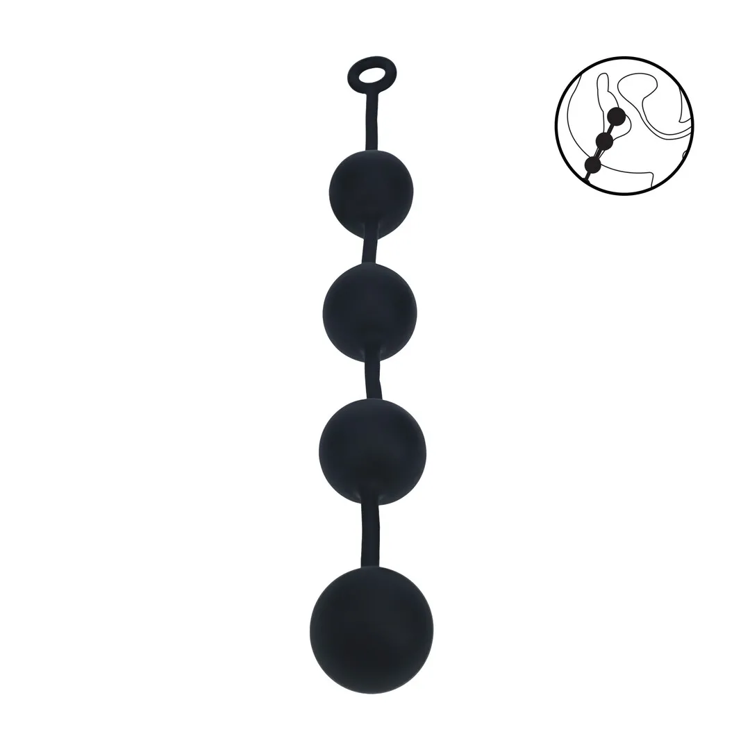 Siliconen Ronde Anale Ballen - XXL - 60mm - Zwart