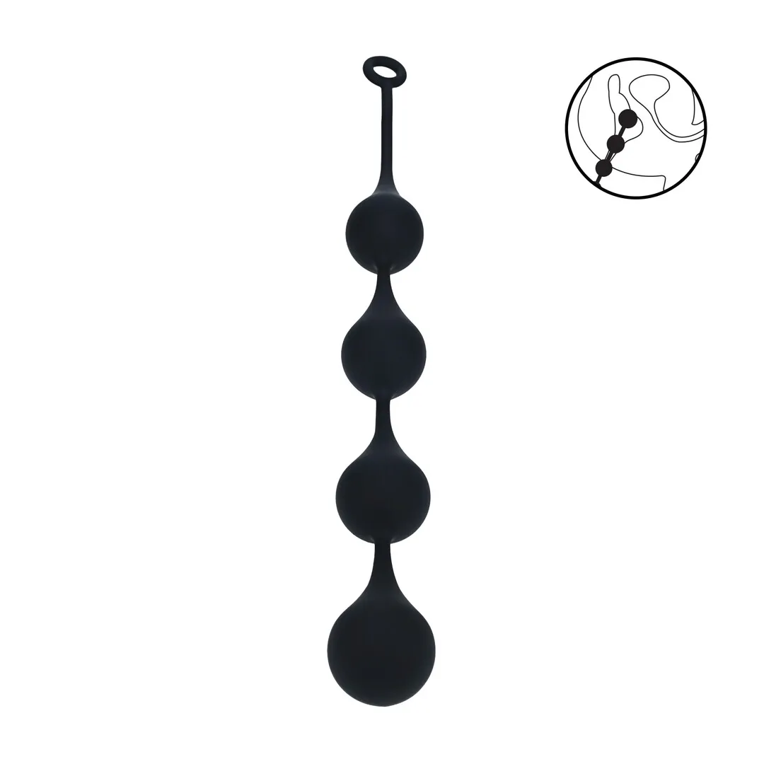 Siliconen Waterdruppel Anale Ballen - XXL - 60mm - Zwart