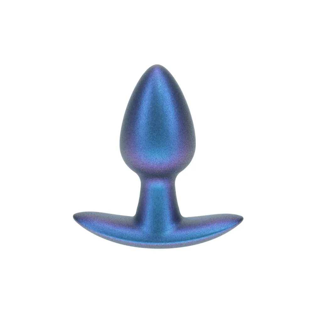 Zachte Siliconen Anale Plug - Klein - 2,6 / 6,5 cm - Metallic Blauw