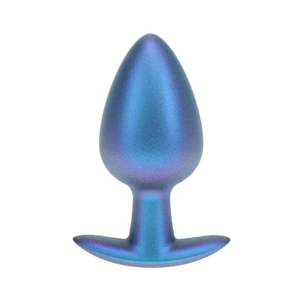 Zachte Siliconen Anale Plug - Groot - 3,5 / 8,9 cm - Metallic Blauw