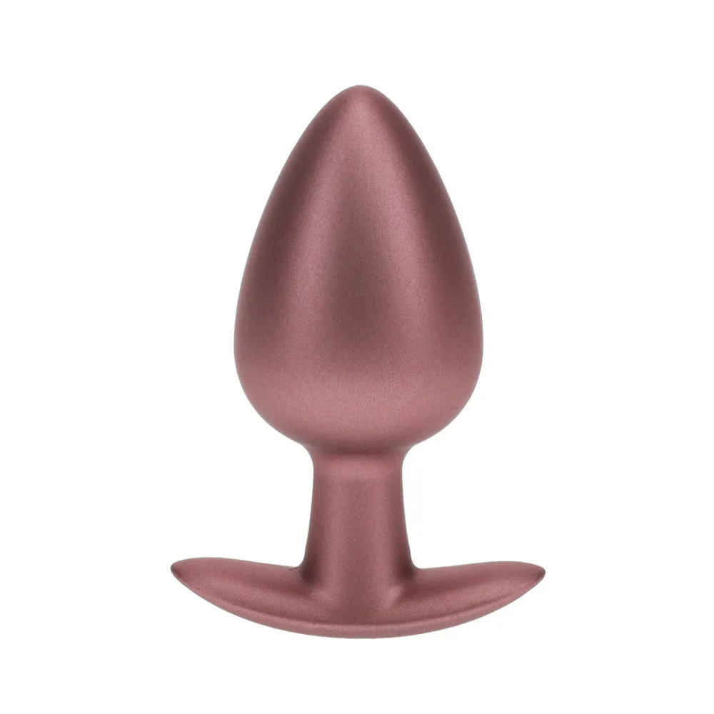 Gladde Siliconen Anale Plug - Groot - 3,5 / 8,9 cm - Roségoud