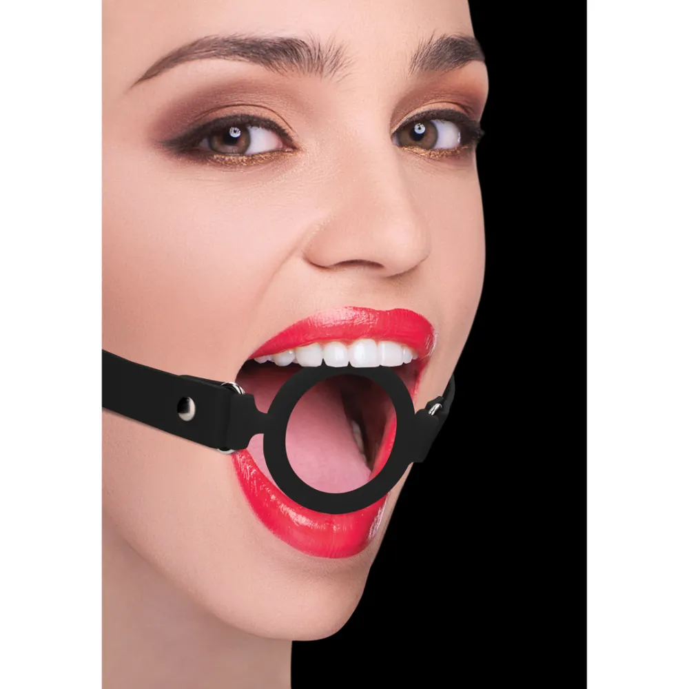 Siliconen Ring Gag met Leren Straps
