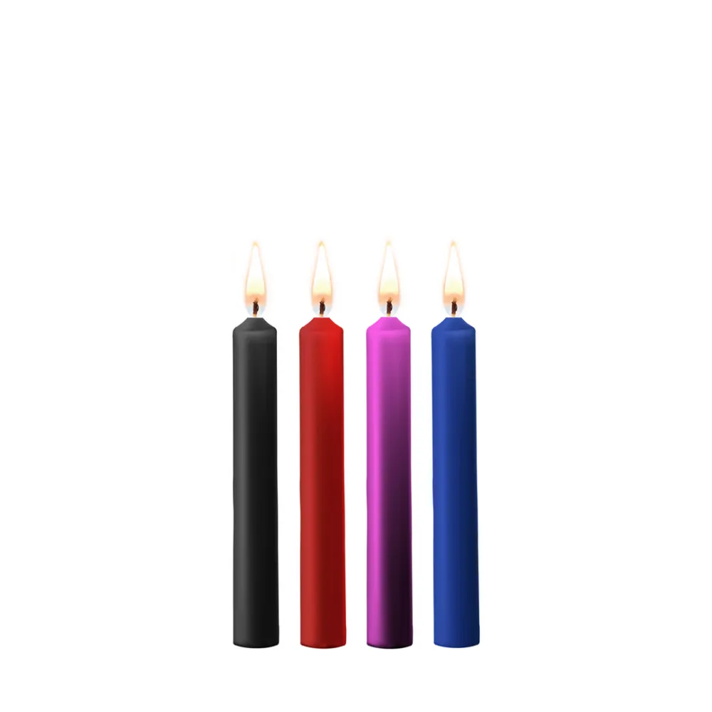 Plagerige Was Kaarsen - 4 Stukken - Multicolor