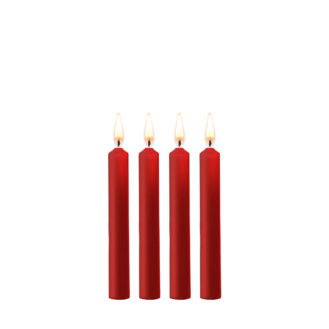 Plagerige Wax Kaarsen - 4 Stuks - Rood