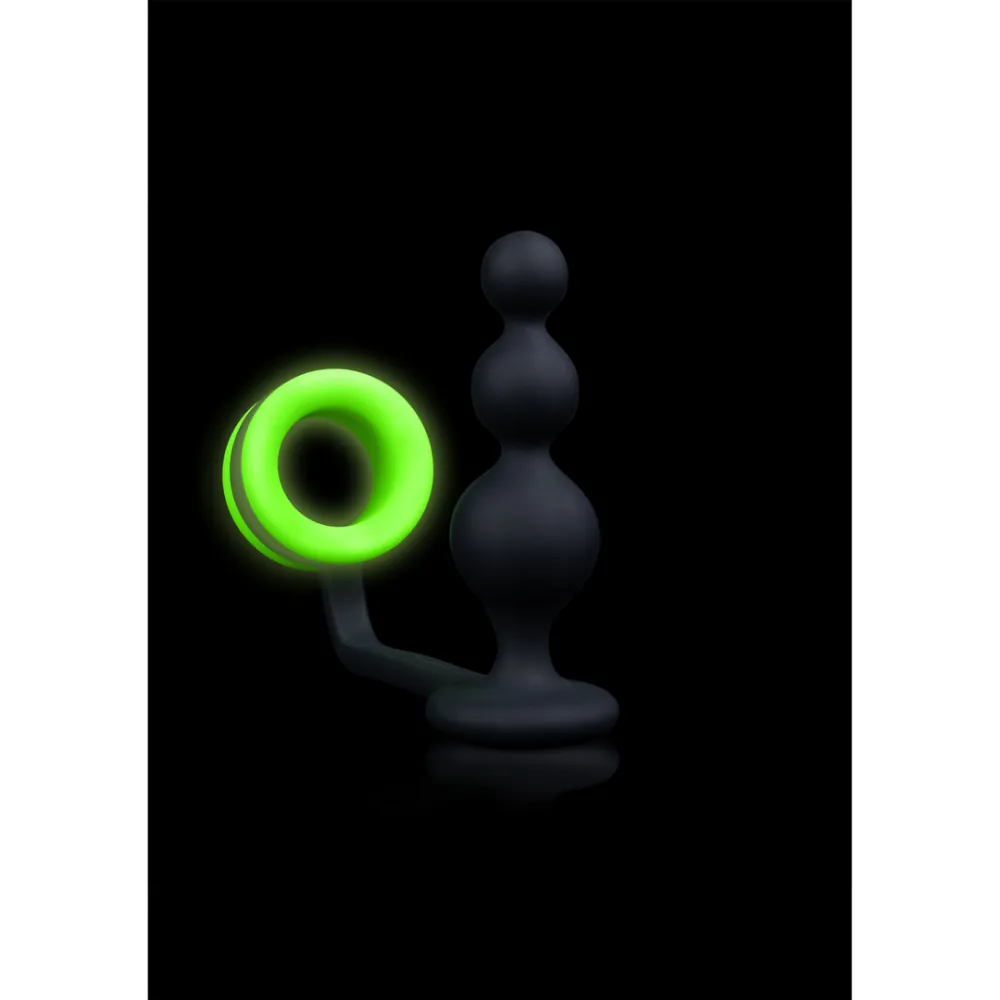 Kraal Butt Plug met Cockring - Glow in the Dark