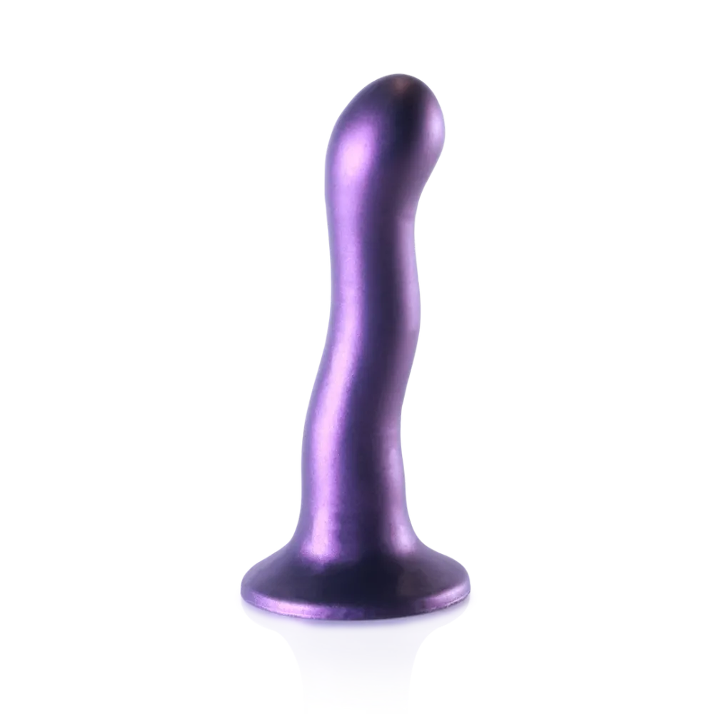 Ultra Soft Silicone Curvy G-Spot Dildo - 7'' / 17 cm - Metallic Purple