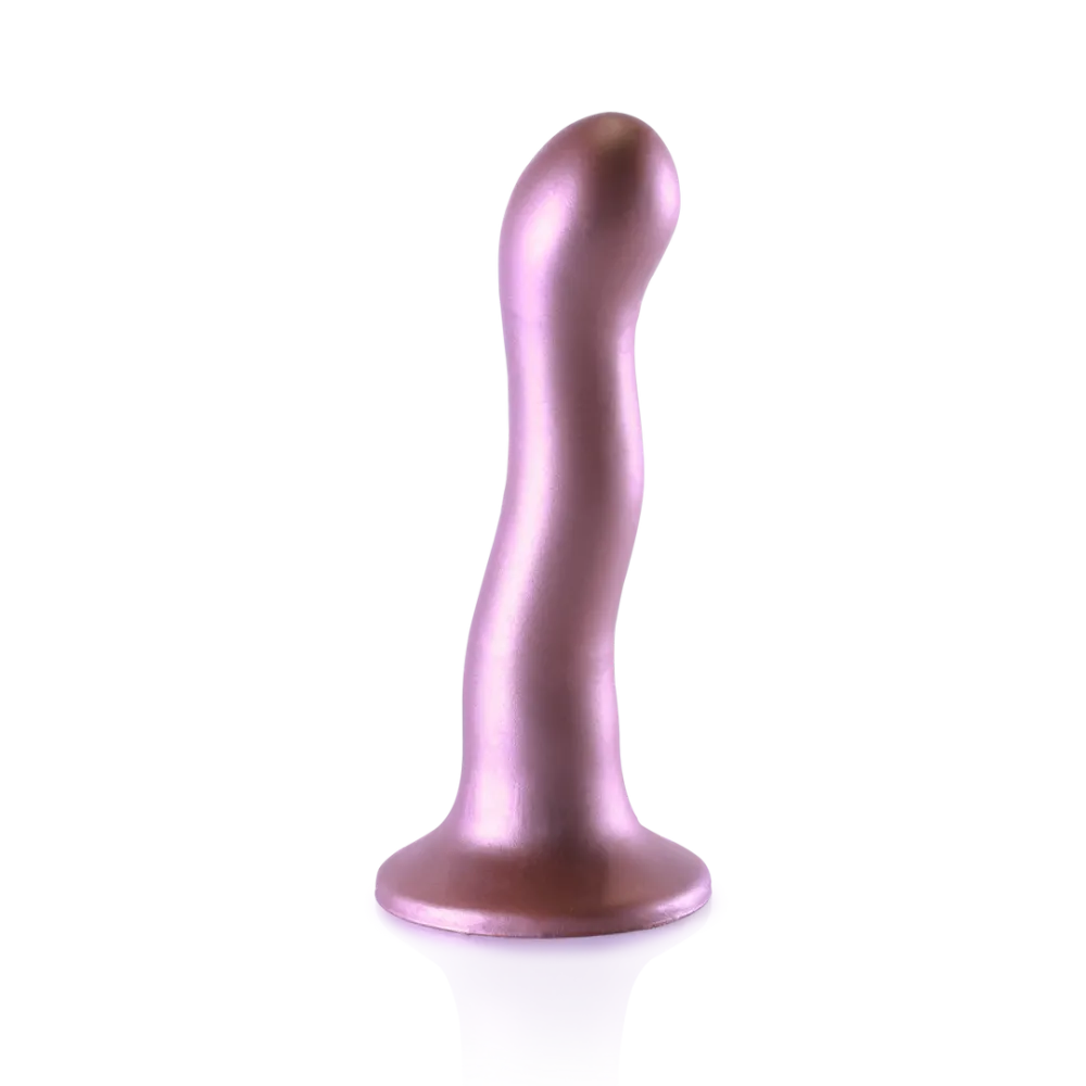 Ultra Zachte Silicone Curvy G-Spot Dildo - 7'' / 17 cm - Roségoud